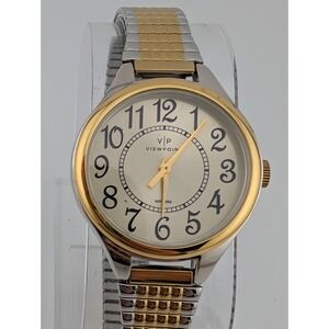 Timex Viewpoint Watch Women 30mm Case Two‎ Tone Stretch Band- New Battery